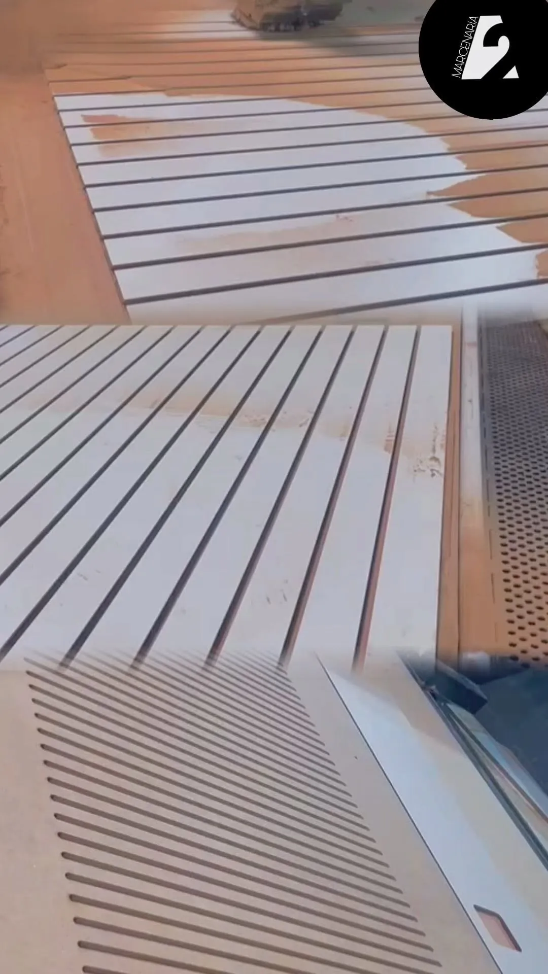 Painel canaletado produzido pela A2 Marcenaria